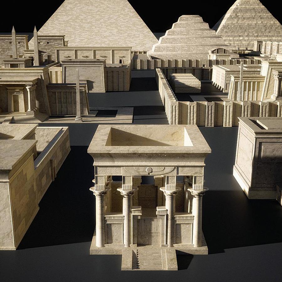 صحنه آماده سه بعدی بناهای مصری - 8
