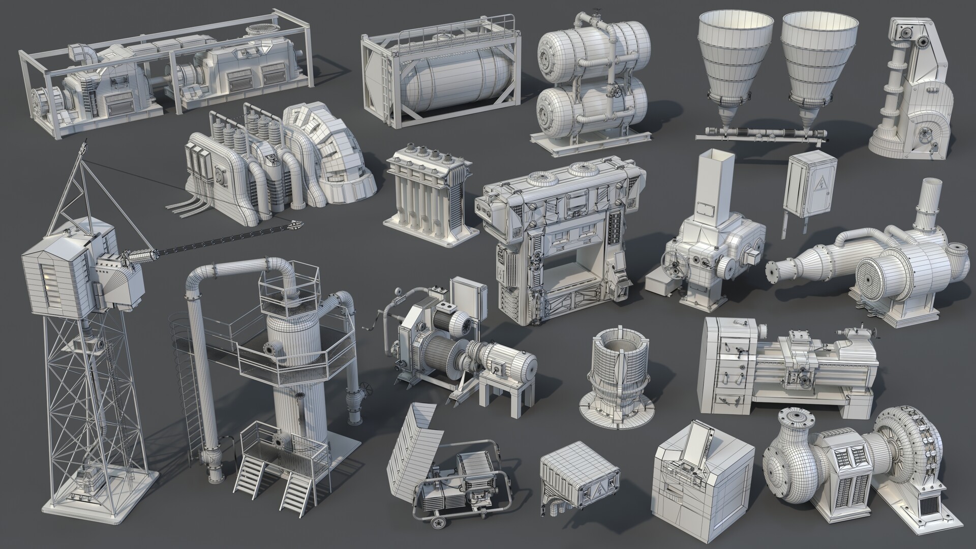 مدل سه بعدی قطعات کارخانه - 2