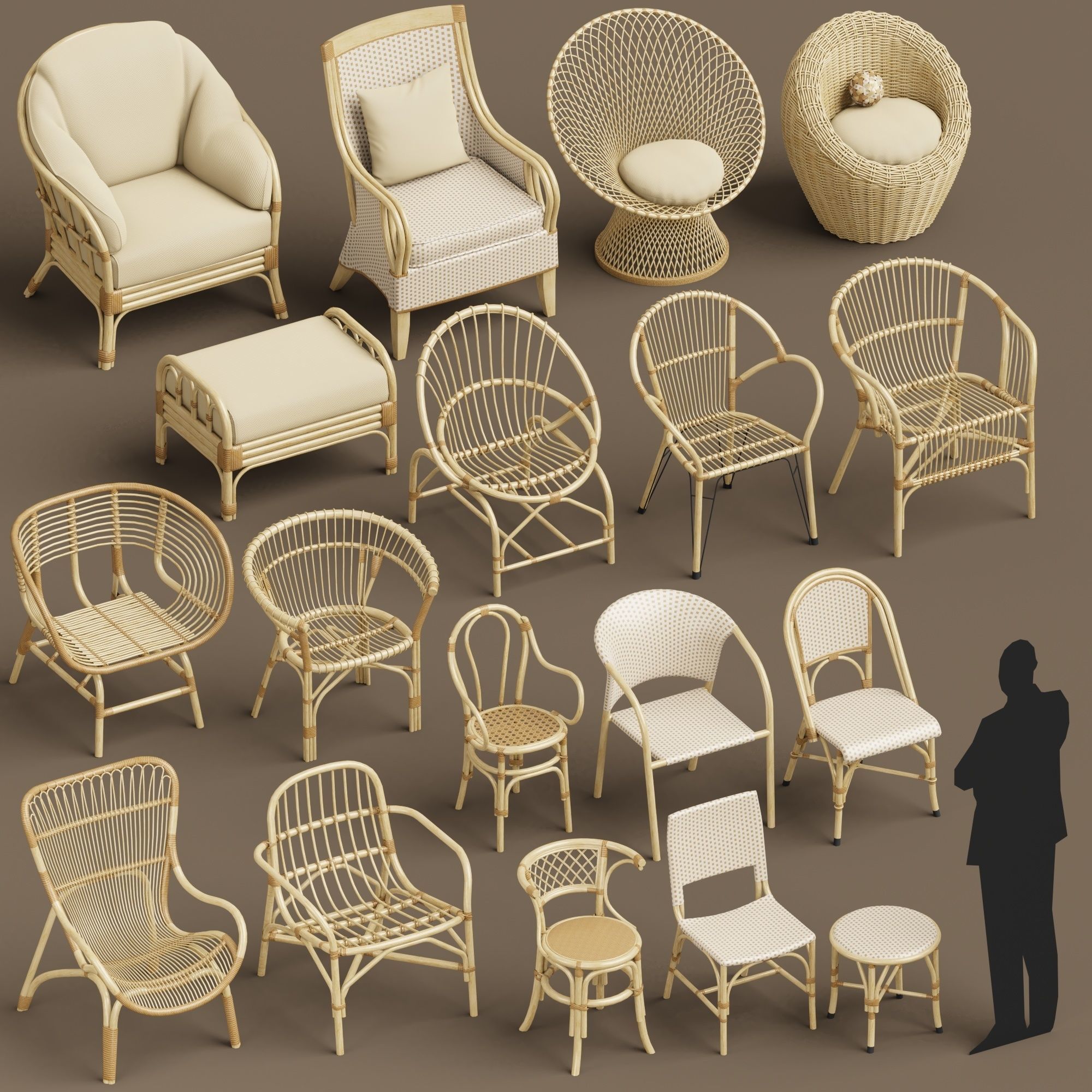 مدل سه بعدی صندلی حصیری - 2