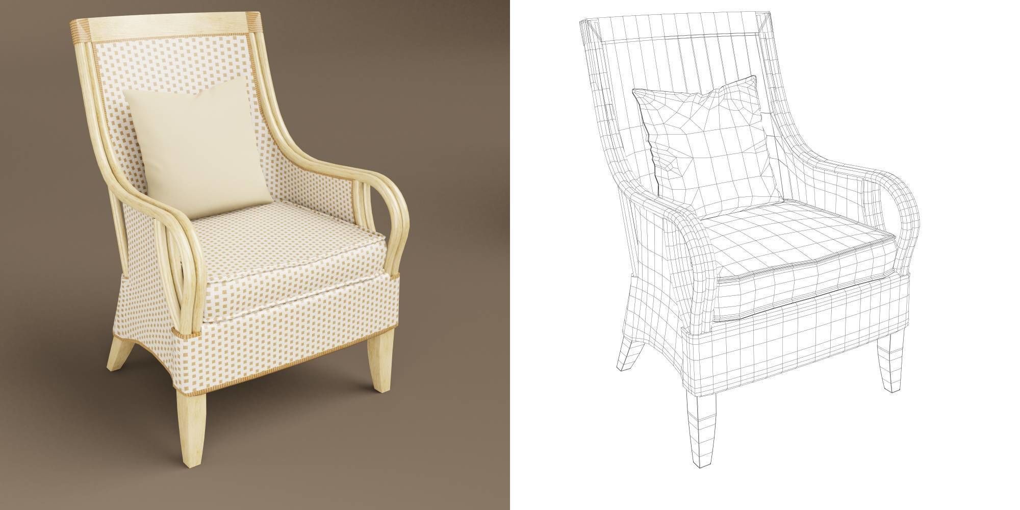 مدل سه بعدی صندلی حصیری - 40