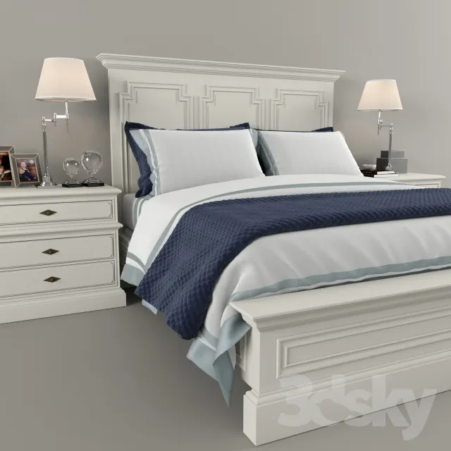 مدل سه بعدی تخت خواب کلاسیک 2 - 4