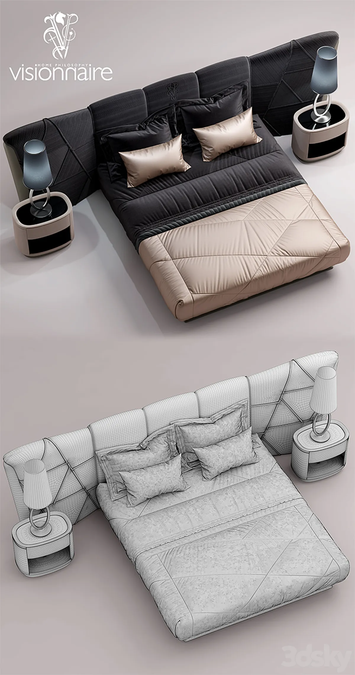 مدل سه بعدی تخت خواب کلاسیک 24 - 6