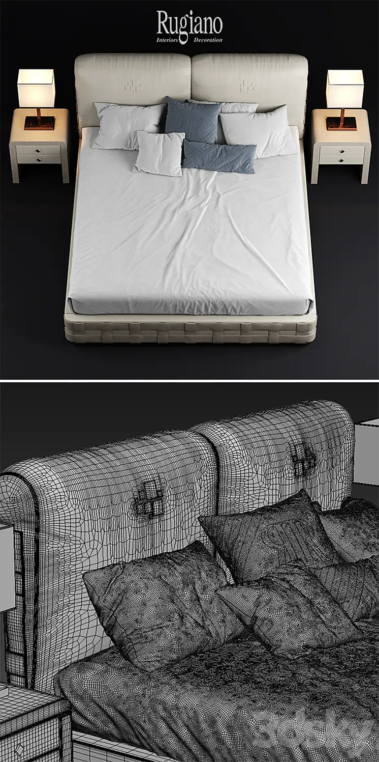 مدل سه بعدی تخت خواب کلاسیک 58 - 6