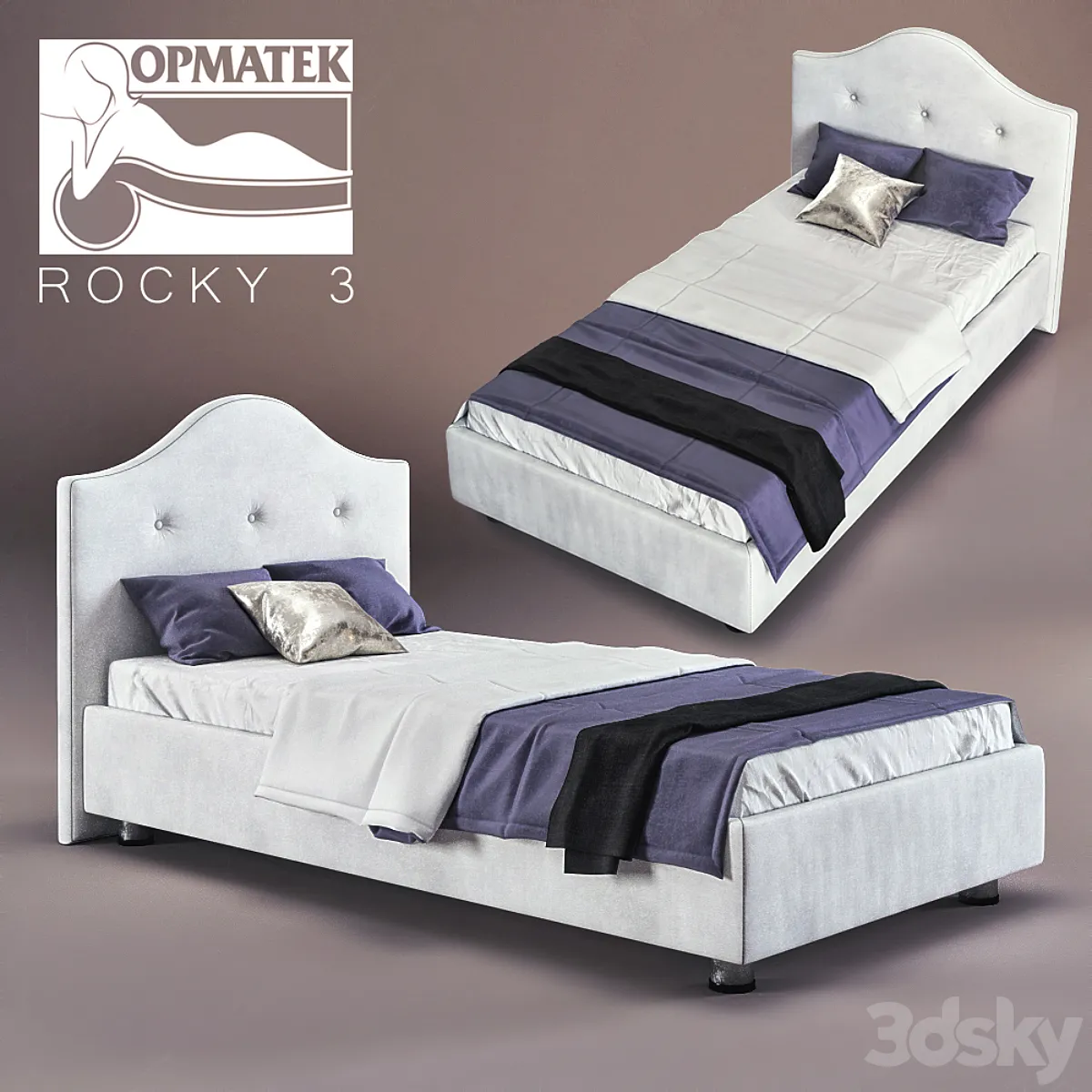 مدل سه بعدی تخت خواب کلاسیک 6 - 2