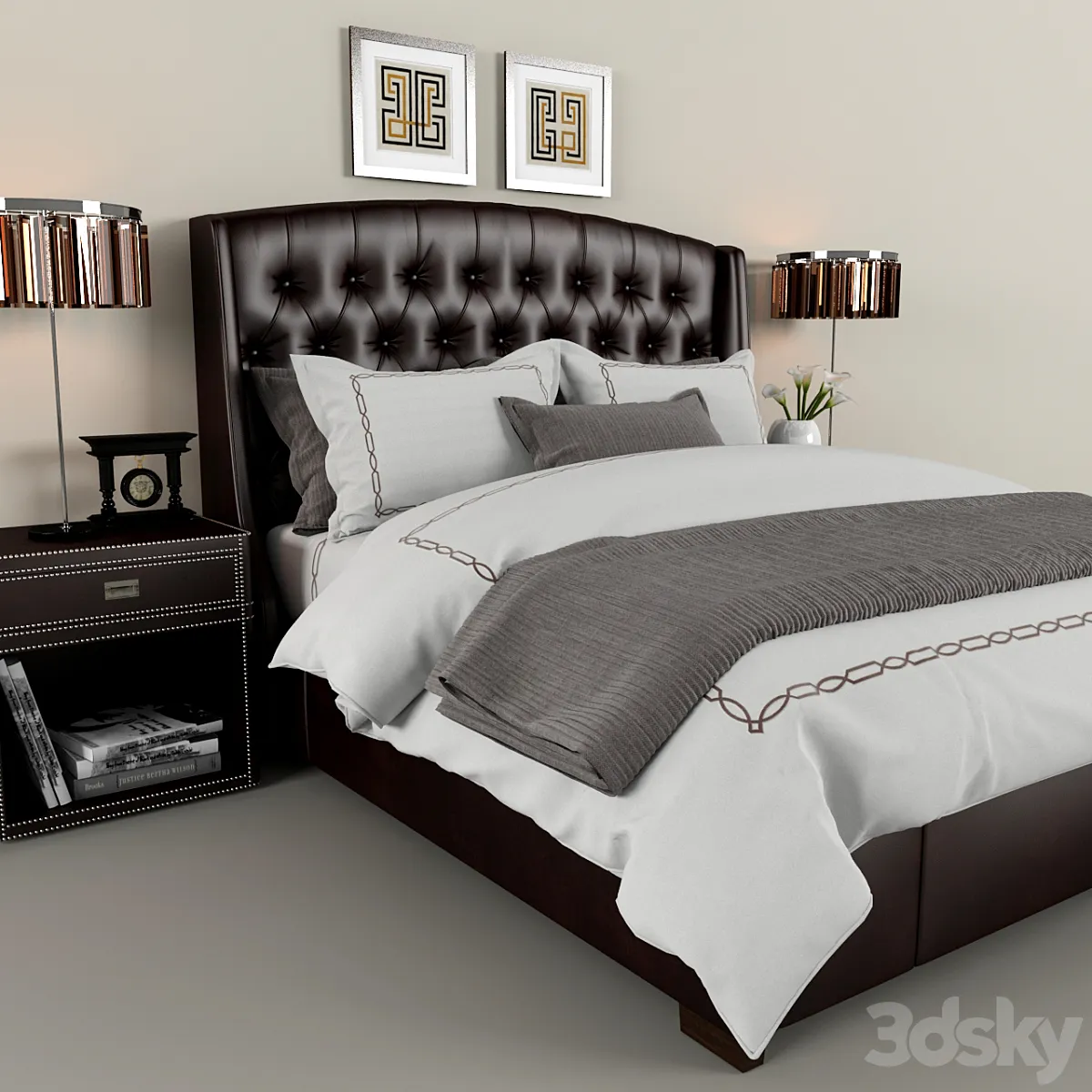 مدل سه بعدی تخت خواب کلاسیک - 4