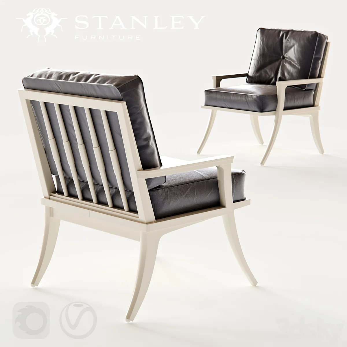 مدل سه بعدی صندلی چرم کلاسیک 2 - 4