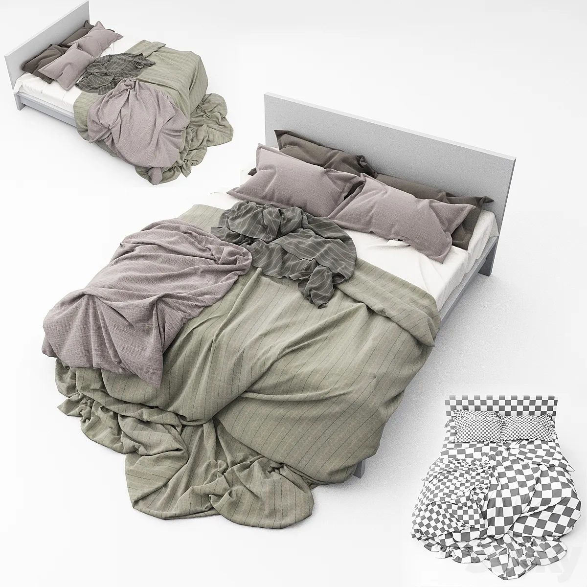 مدل سه بعدی تخت خواب مدرن 28 - 2