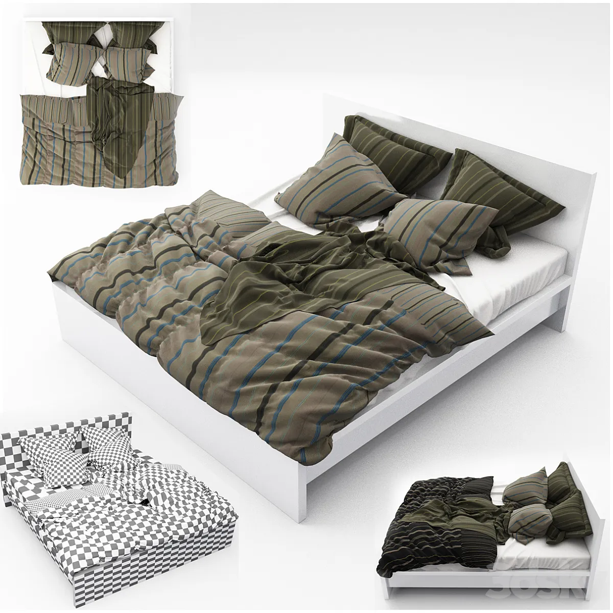 مدل سه بعدی تخت خواب مدرن 30 - 2