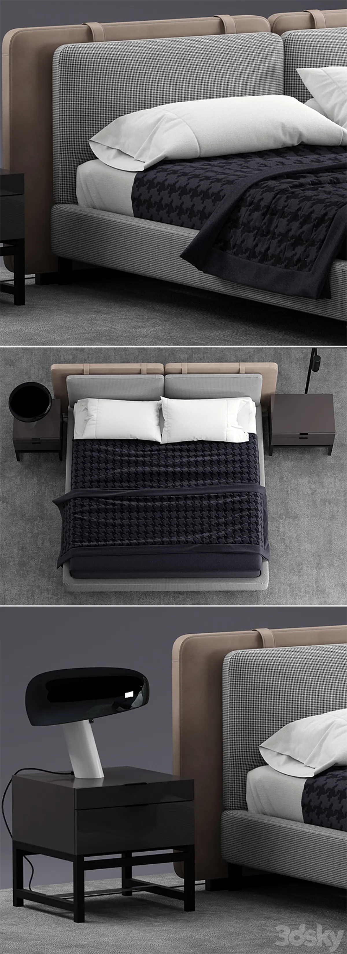 مدل سه بعدی تخت خواب مدرن 32 - 4