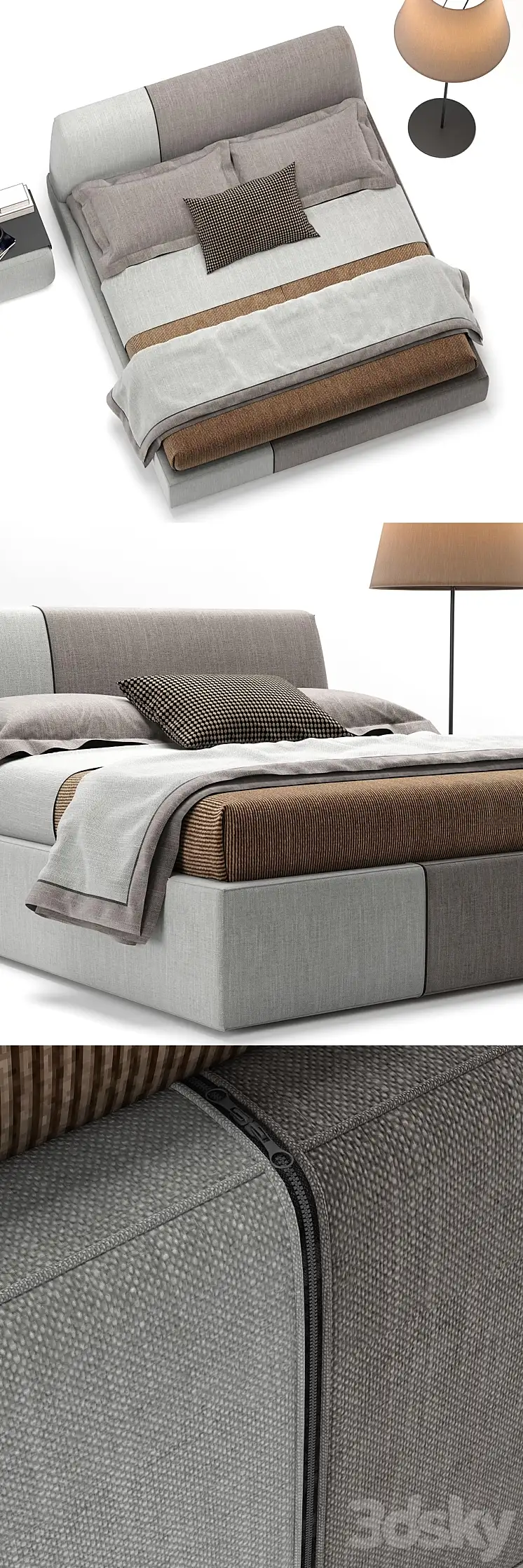 مدل سه بعدی تخت خواب مدرن 68 - 4