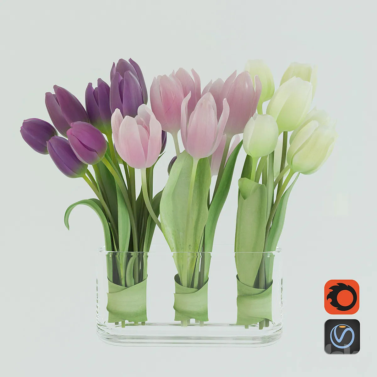 مدل سه بعدی گلدان گل مدرن 6 - 2