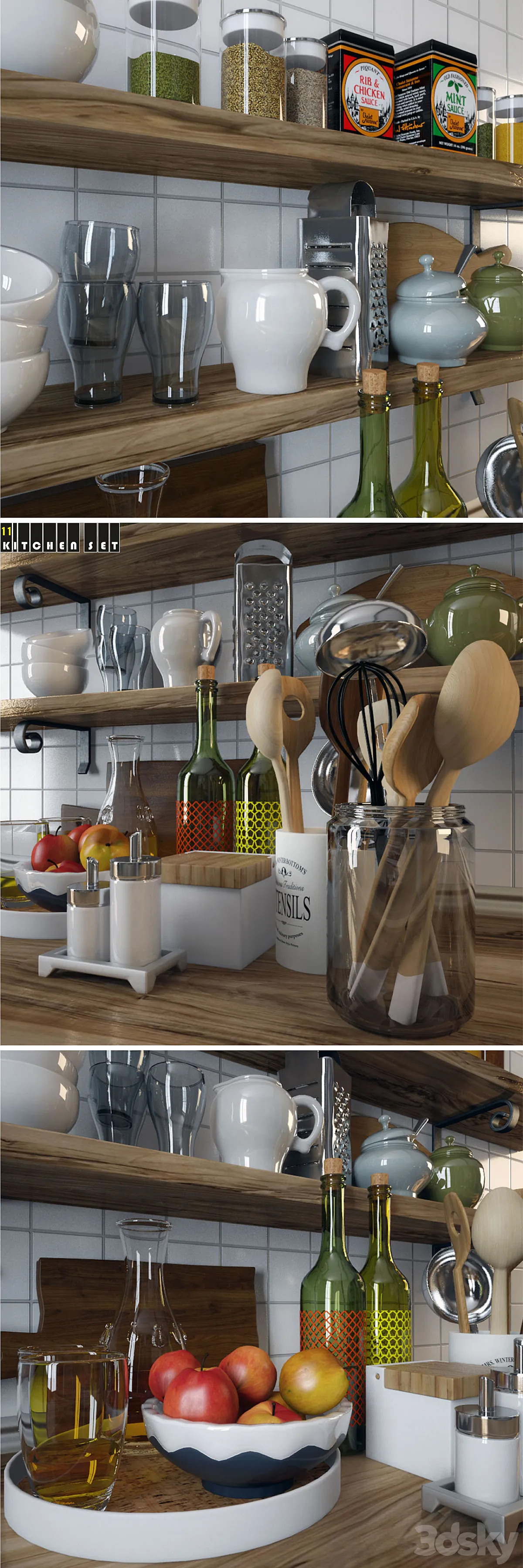مدل سه بعدی لوازم آشپزخانه مدرن 14 - 4
