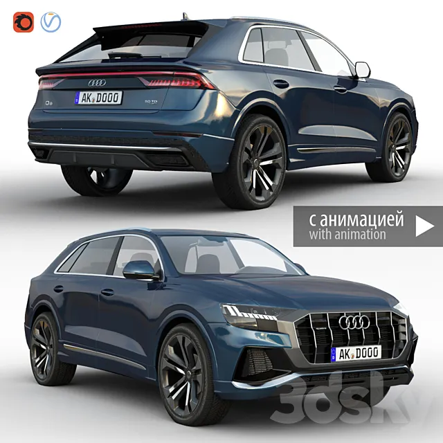 مدل سه بعدی ماشین Audi Q8 2019 - 2