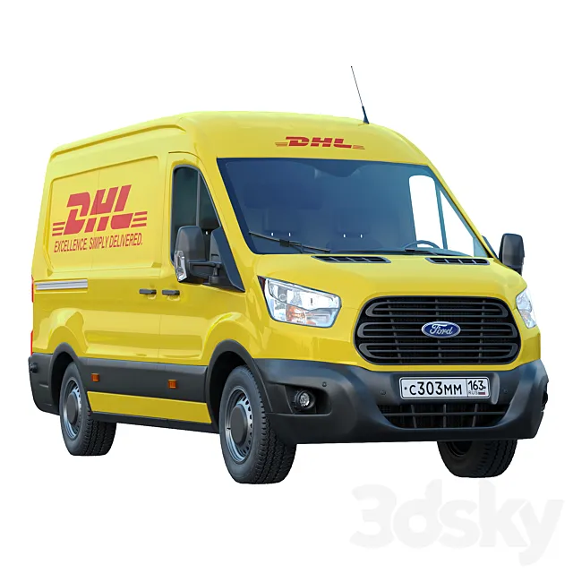 مدل سه بعدی ماشین Ford Transit DHL - 2