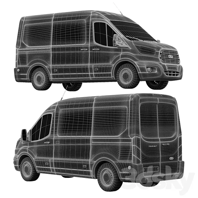 مدل سه بعدی ماشین Ford Transit DHL - 6