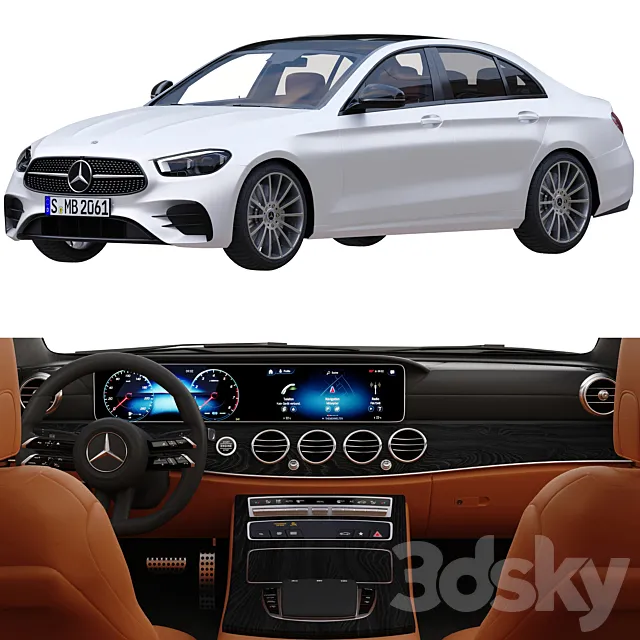 مدل سه بعدی ماشین Mercedes Benz E Class AMG Line 2021 - 2