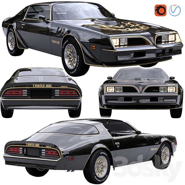 آبجکت ماشین Pontiac Firebird Trans Am 1977 - 2