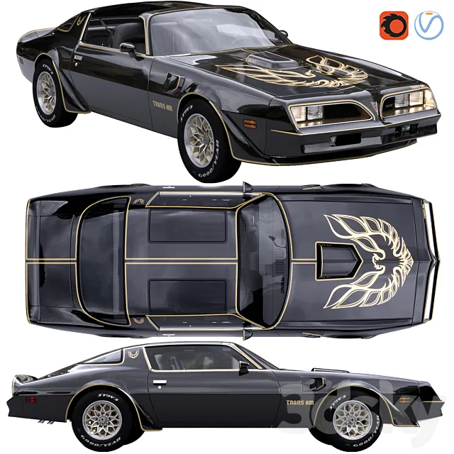 آبجکت ماشین Pontiac Firebird Trans Am 1977 - 4