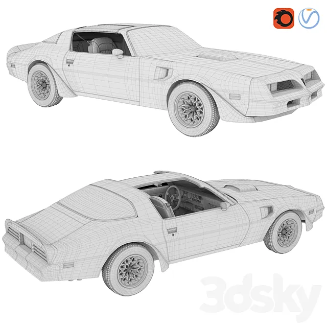 آبجکت ماشین Pontiac Firebird Trans Am 1977 - 10