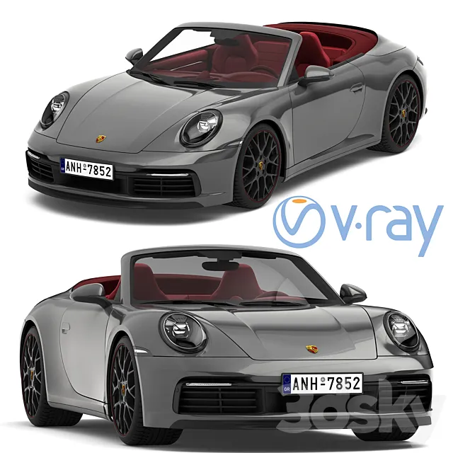 آبجکت ماشین Porsche 911 Carrera Cabriolet 2019 - 2