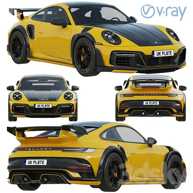 آبجکت ماشین Porsche 911 Techart GTstreet R 2022 - 1