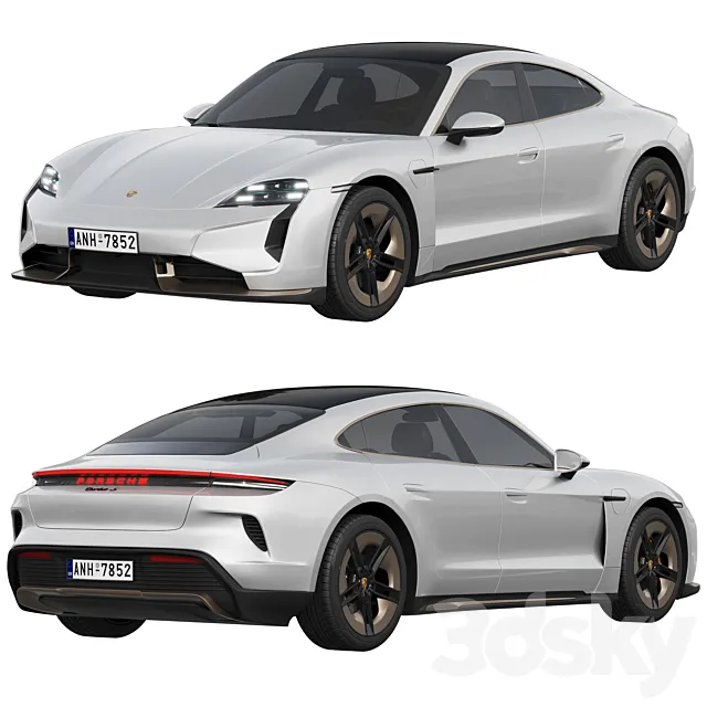 مدل سه بعدی ماشین Porsche Taycan Turbo S 2024 - 4